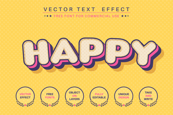 Comic dot - editable text effect,  font style