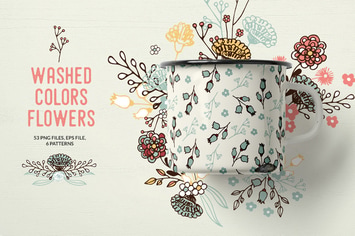 Washed Colors Flowers