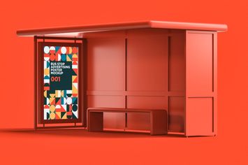 Bus Stop Advertising Poster Mockup 001