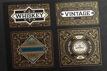Set of 4 vintage labels  ready for packing