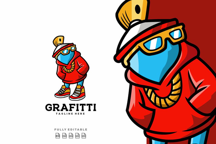 Spray Mascot Cartoon Character Logo