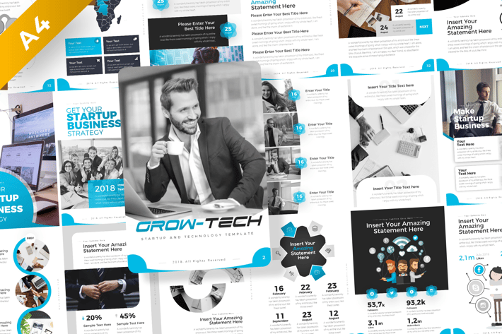 Grow-Tech Portrait Business PowerPoint Template