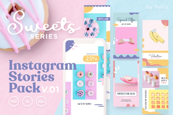 Instagram Stories Pack v.01 Sweets Series