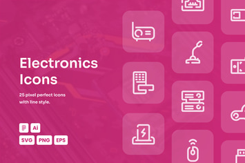Electronic Dashed Line Icons