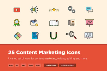 25 Content Marketing Icons
