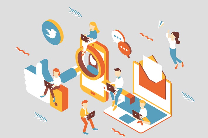 Social Media Isometric Illustration
