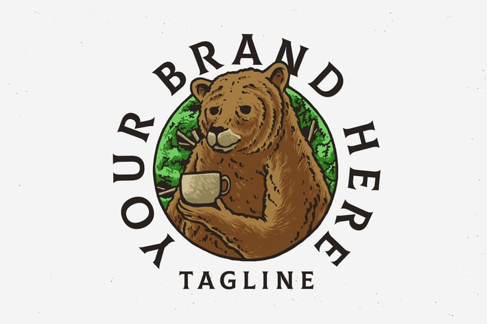 coffee bear illustration design
