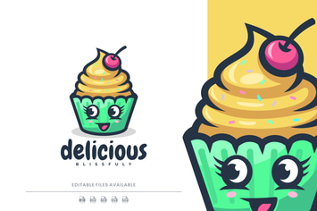 Cupcake Cartoon Logo