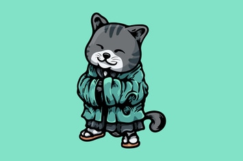 Cat In A Traditional Kimono
