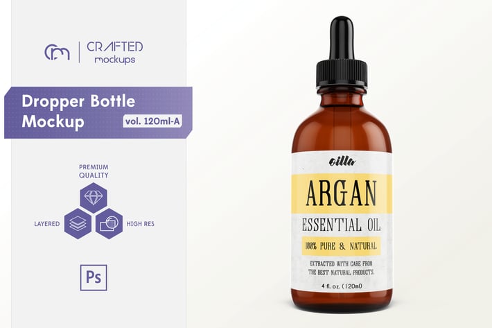 Dropper Bottle Mockup v. 120ml-A