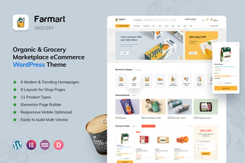 Farmart - Organic & Grocery Marketplace WordPress 