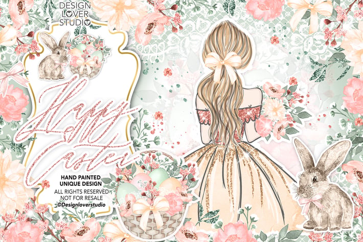 Happy Easter Girl design