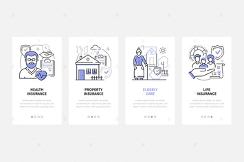 Insurance - Line Design Style Web Banners