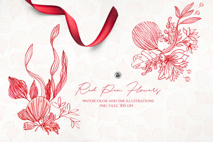 Red Pen Flowers