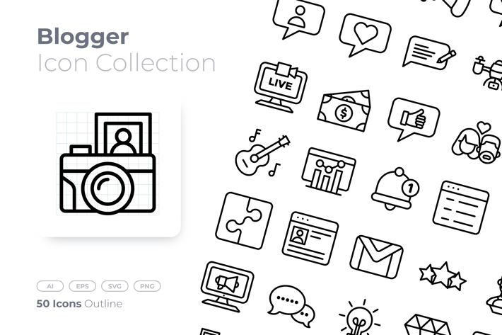 Blogger Outline Icon