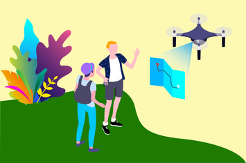 Mapping Drone Isometric Illustration
