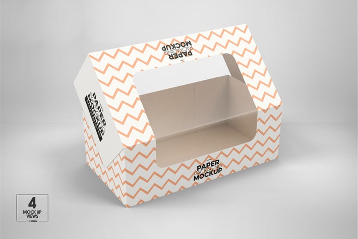 Paper Flip Top Loaf Box with Window Packaging Mock