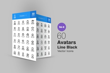 60 Avatars Line Icons