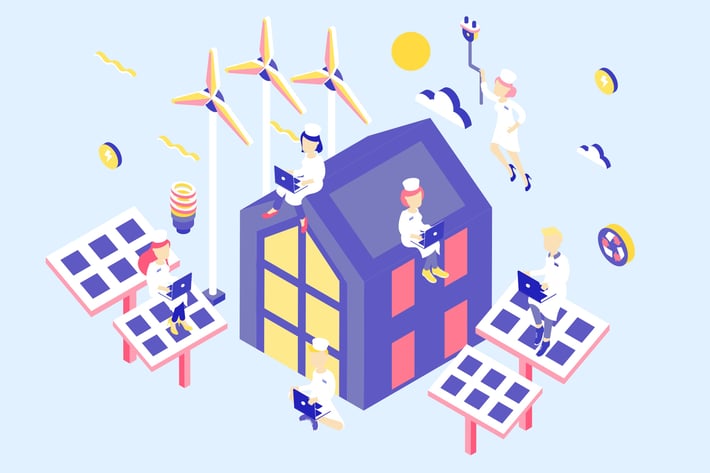 Renewable Energy Isometric Illustration