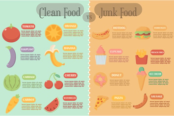 Clean and Junk Food Infographic
