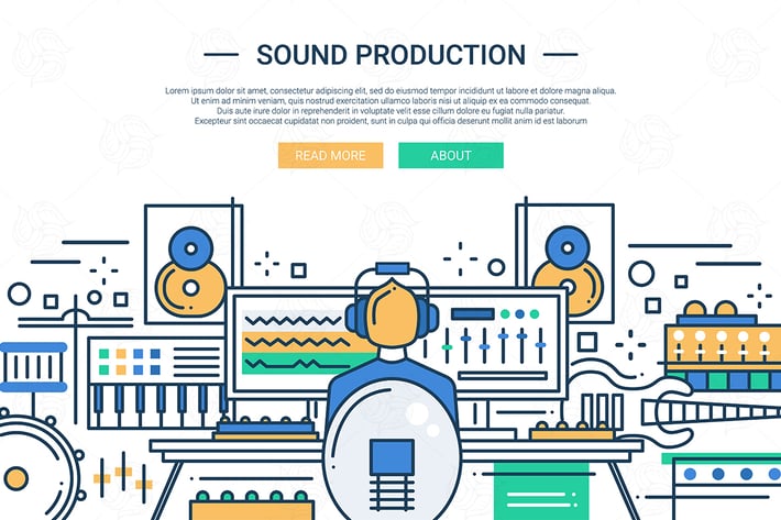 Sound Production - website header banner template