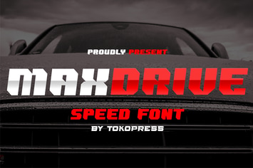 MAXDRIVE- racing gaming font