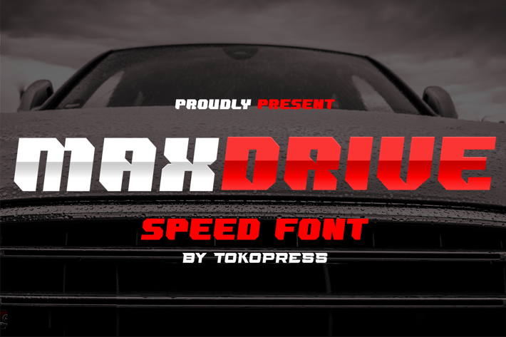 MAXDRIVE- racing gaming font