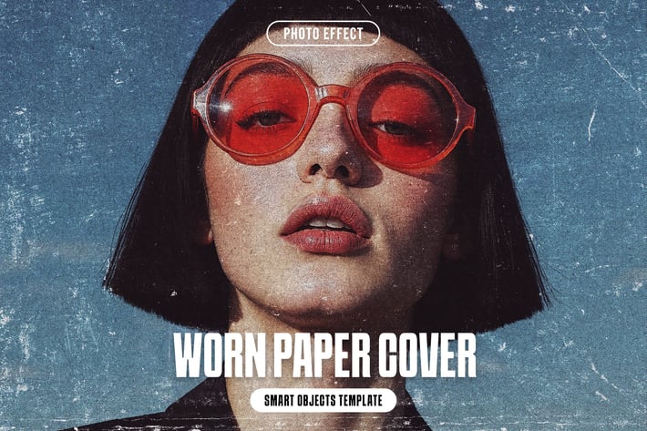 Worn Paper Cover Photo Effect