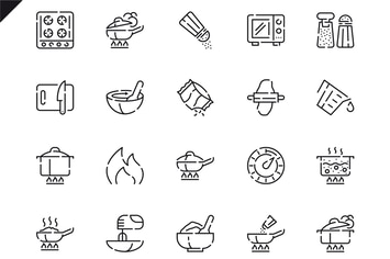 Simple Set Cooking Line Icons