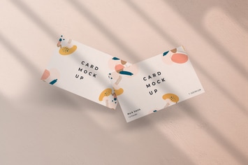 Business Card Mockup with Shadow Overlay Template