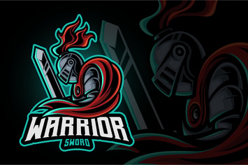 Warrior Sword Mascot Logo