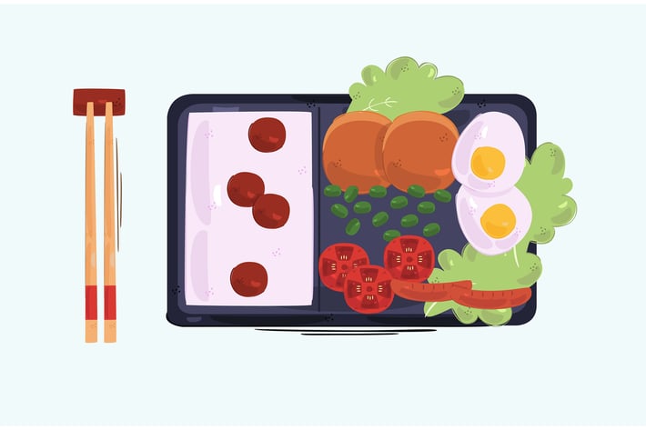 Bento Box Background Illustration