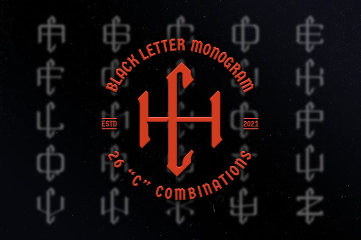 C Black Letter Monogram Logo Vol.3