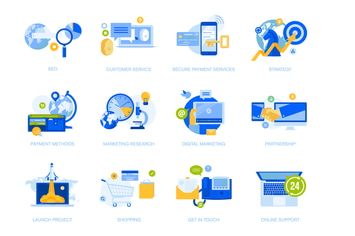 Flat design concept icons collection