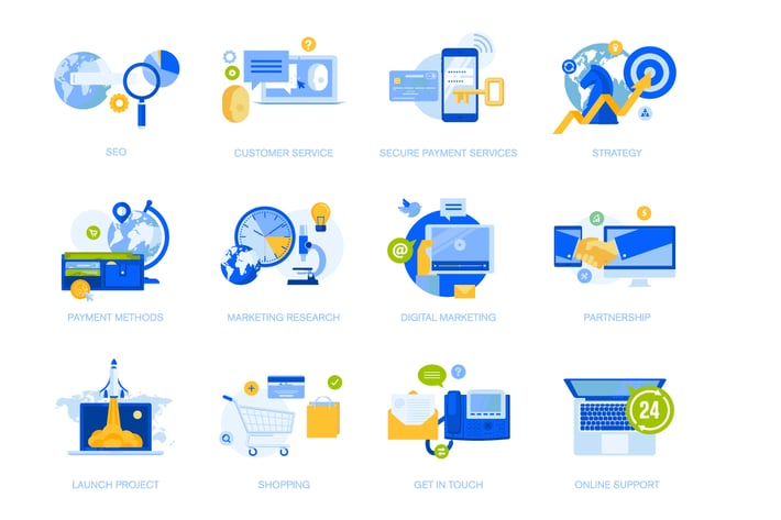 Flat design concept icons collection