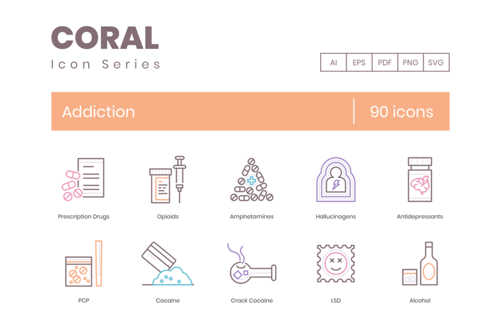 90 Addiction Icons