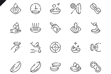 Simple Set Eye Lens Line Icons