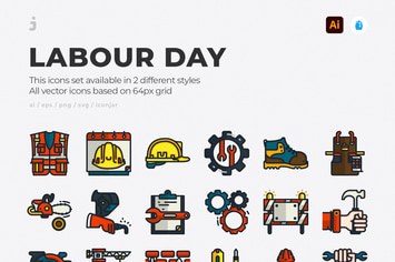 30 Labour day Icons