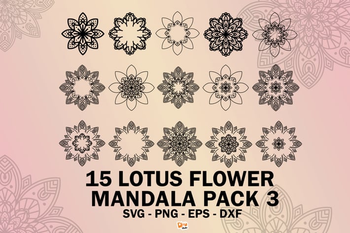 Lotus Flower Mandala Pack 3