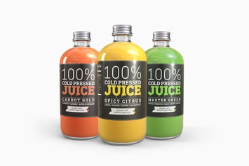 Cold Pressed Juice Glass Bottle Mockup
