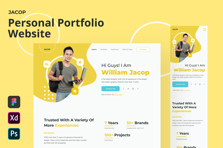 Jacop - Personal Portfolio Website Homepage