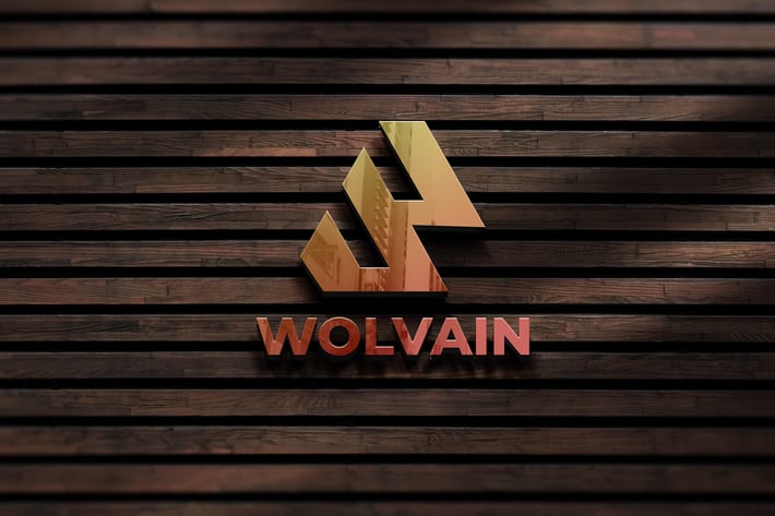 Wall Logo Mockup in Wood