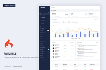 Minible - CodeIgniter Admin & Dashboard Template