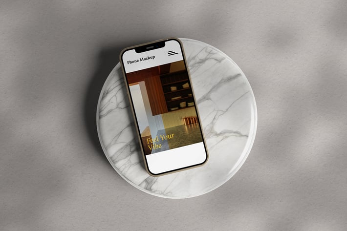 Elegant Phone 12 Mockup with Shadow Overlay