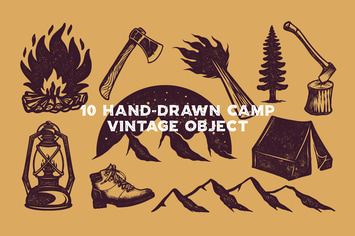 Hand-Drawn Camp Vintage Object