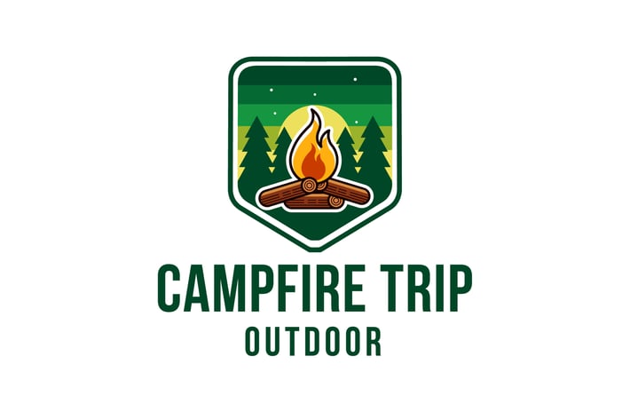 Campfire Trip Outdoor Logo Template