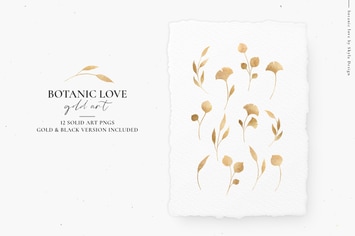 Botanic Love, gold art botanicals