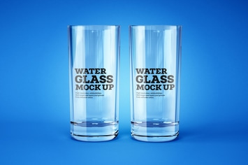 Water and Cocktail Glass Mockup