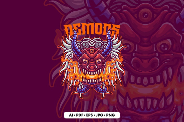 Demon Mascot logo Template