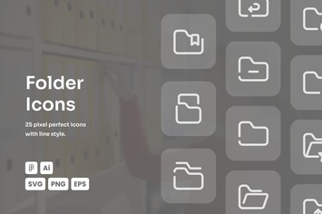 Folder Dashed Line Icons